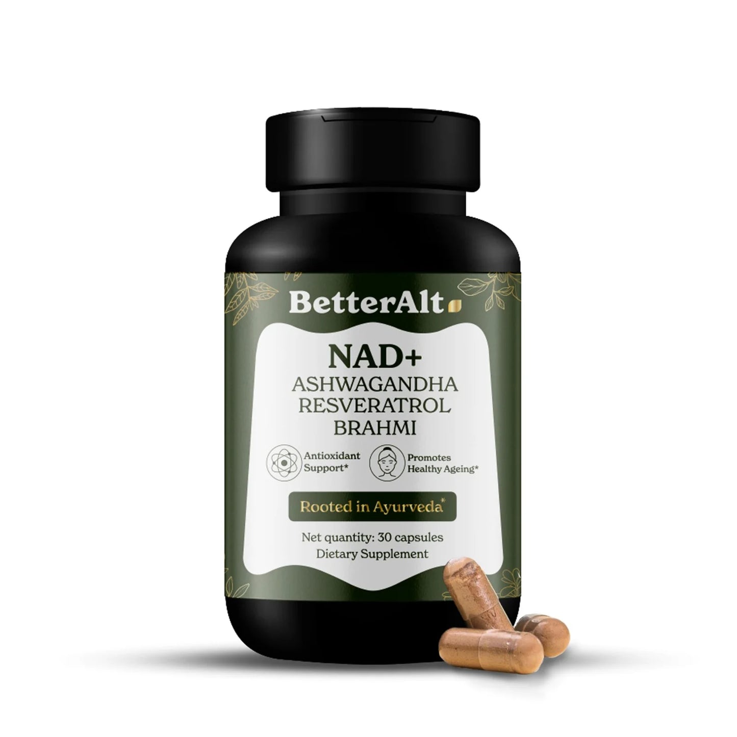 BetterAlt | NAD+ Dietary Supplement- Ashwagandha, Resveratrol, Brahmi- 30ct