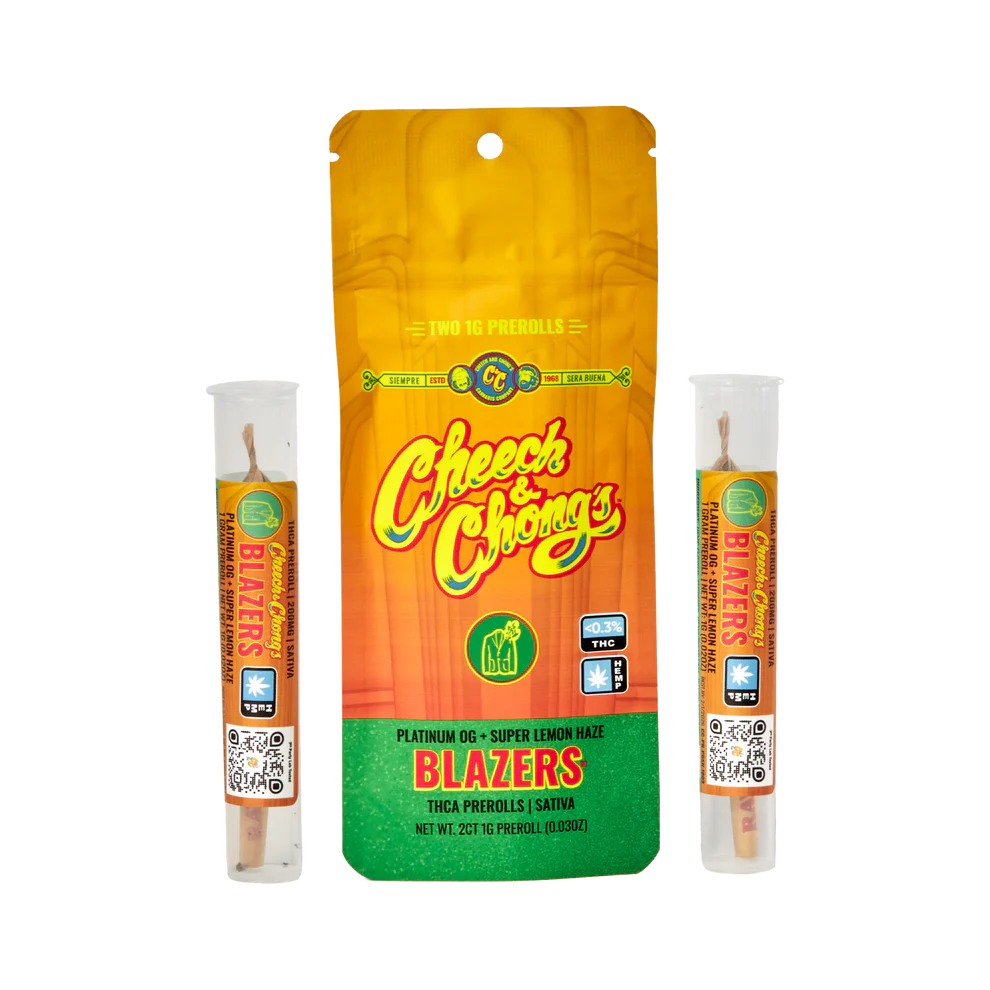 Cheech & Chong's | THCa Pre Rolls [2ct] | Platinum OG + Super Lemon Haze: SATIVA