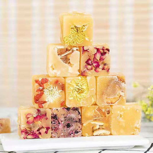 The Grateful Tea Co. | Gourmet Honey Sugar Cube with flowers and fruit- 1ct