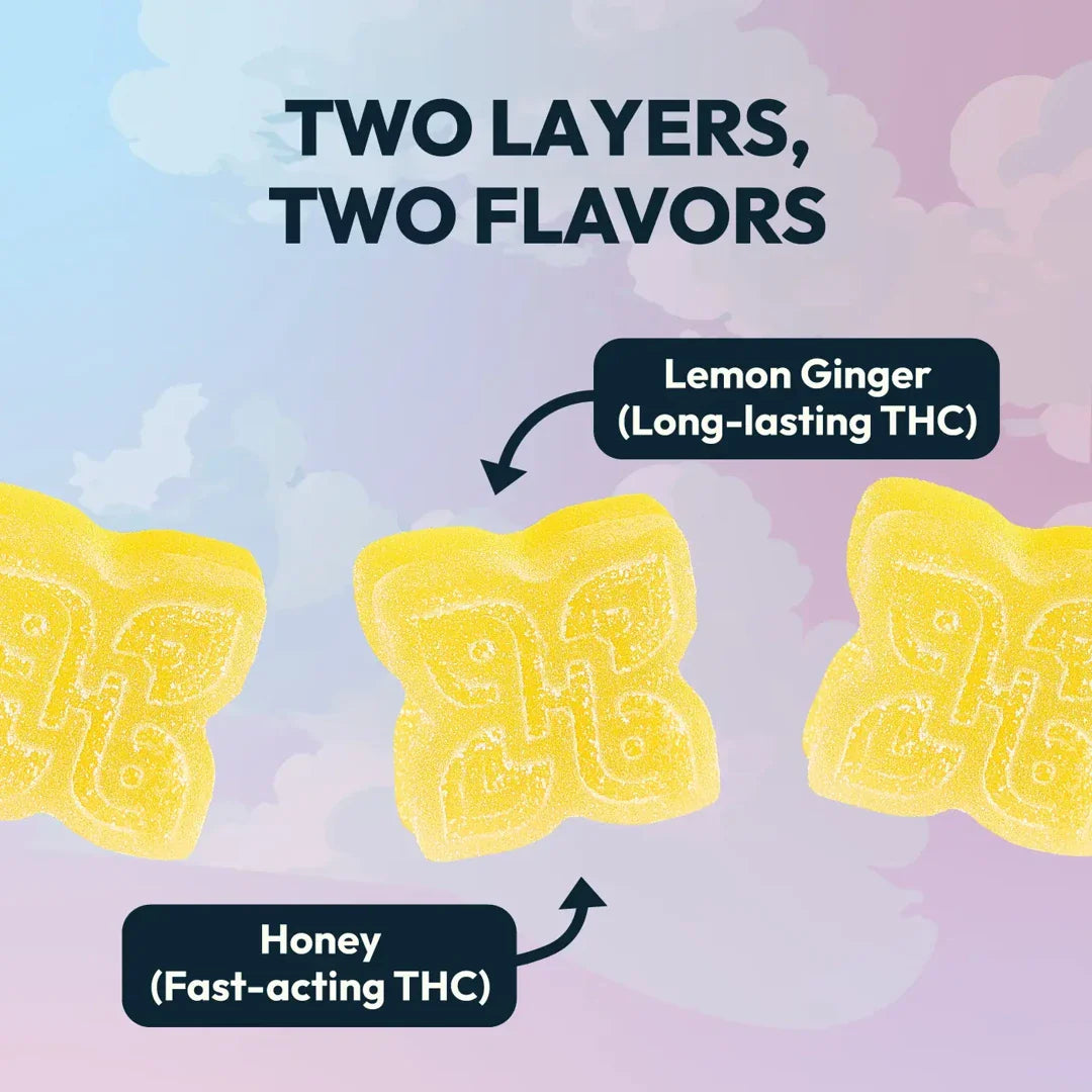 20mg D9 - [10ct] Honey Lemon Ginger - Double Take Gummies [SATIVA]