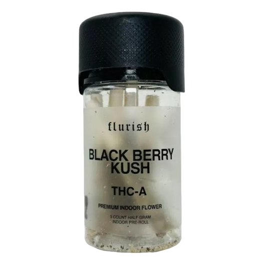 Flurish | Exotic Diamond Coated THCa Pre Rolls [5ct] : Blackberry Kush