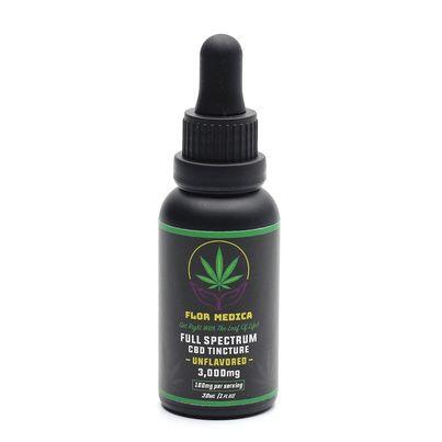 Flor Medica Full Spectrum CBD Tincture 3,000MG- Unflavored