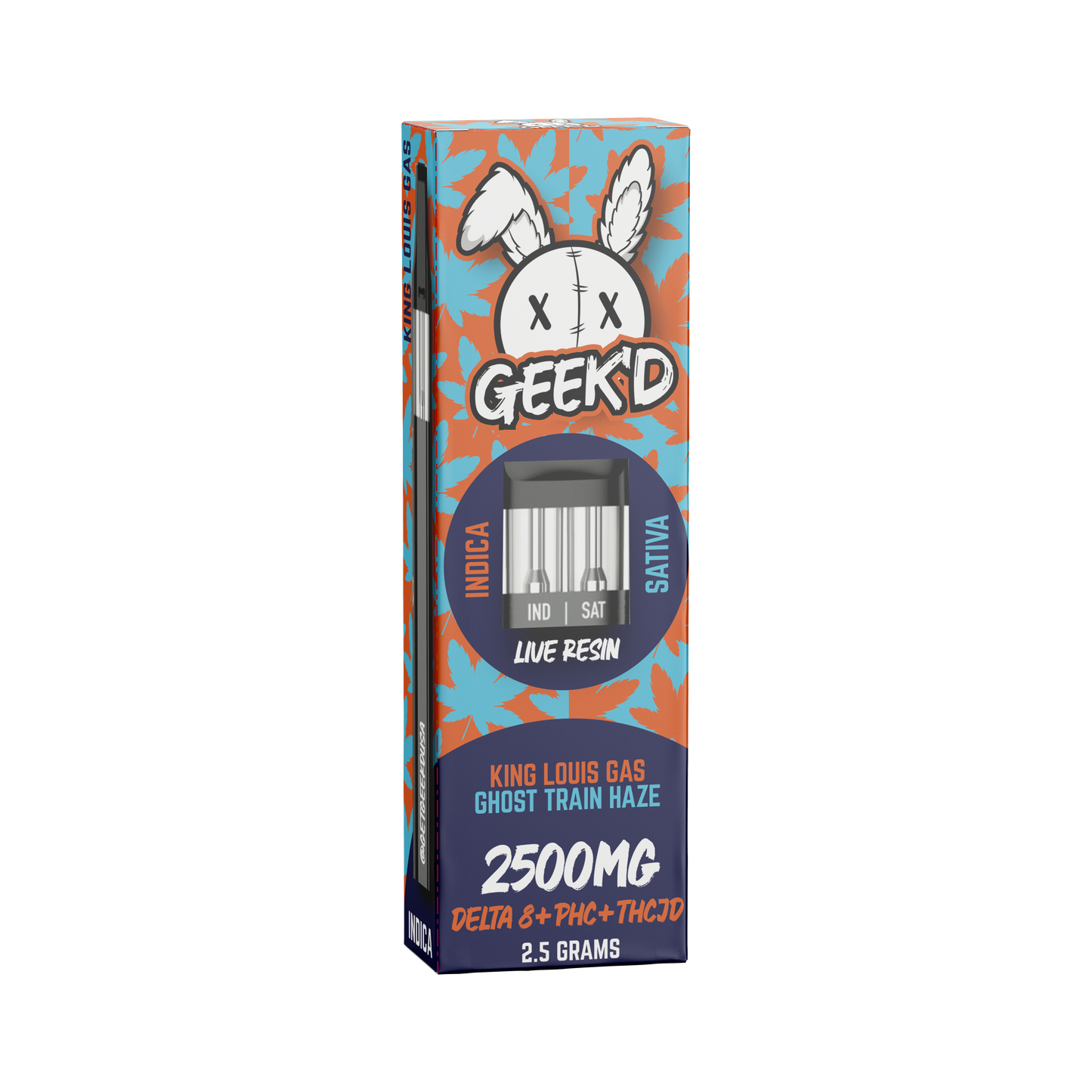 GEEK'D | Full-Spec 2.5 G Disposable Vape - 2500mg : KING LOUIS GAS & GHOST TRAIN HAZE