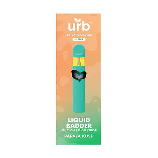 Urb Liquid Badder Papaya Kush Indica 3g Disposable