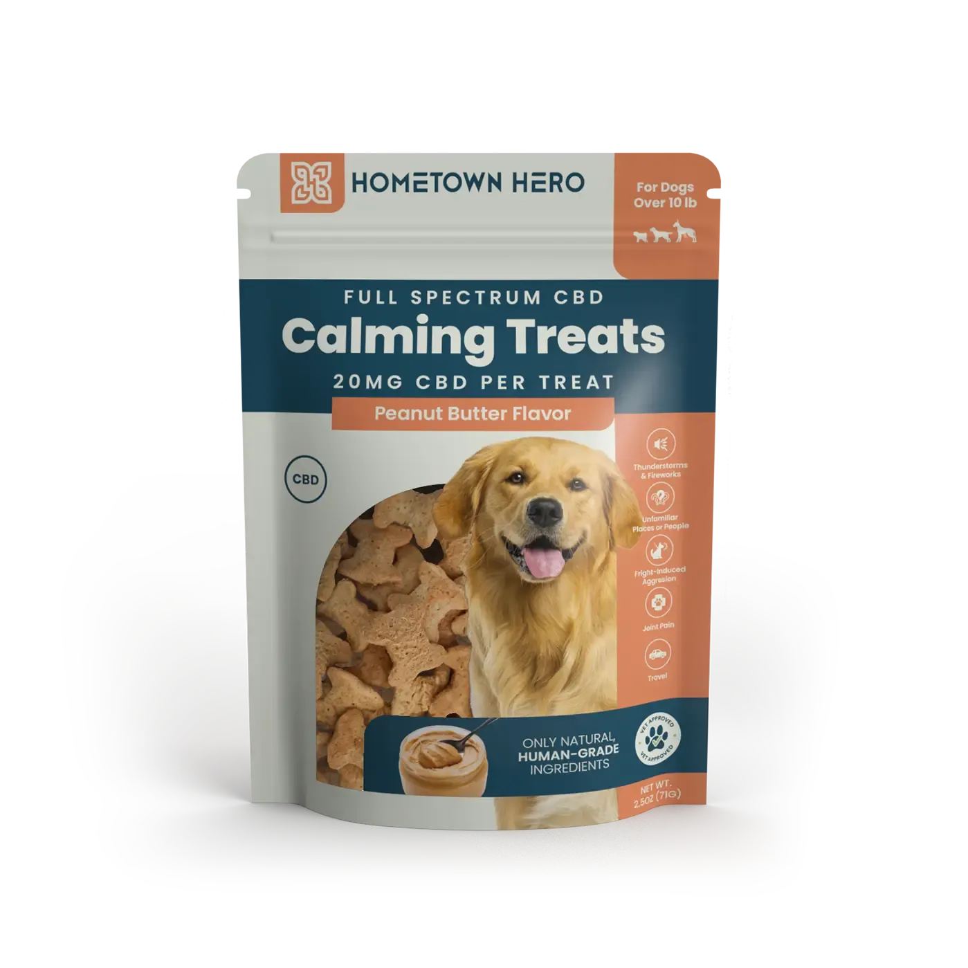 Hometown Hero Peanut Butter - Calming CBD Dog Treats