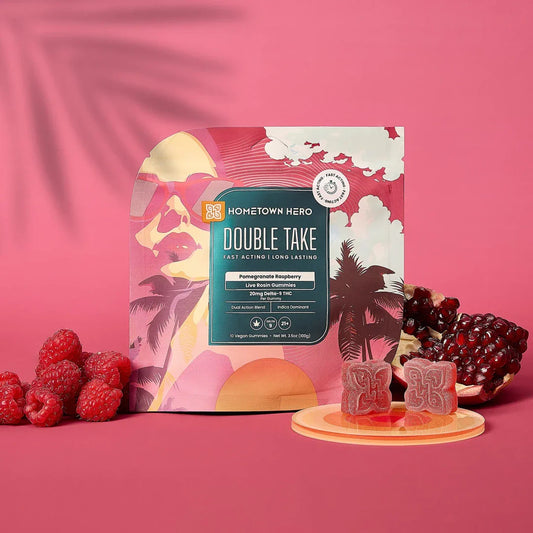 20mg D9 - [10ct] Pomegranate Raspberry - Double Take Gummies [INDICA]
