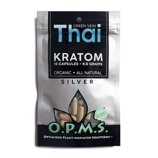 OPMS Silver - Green Vein Thai Kratom 240 Capsules