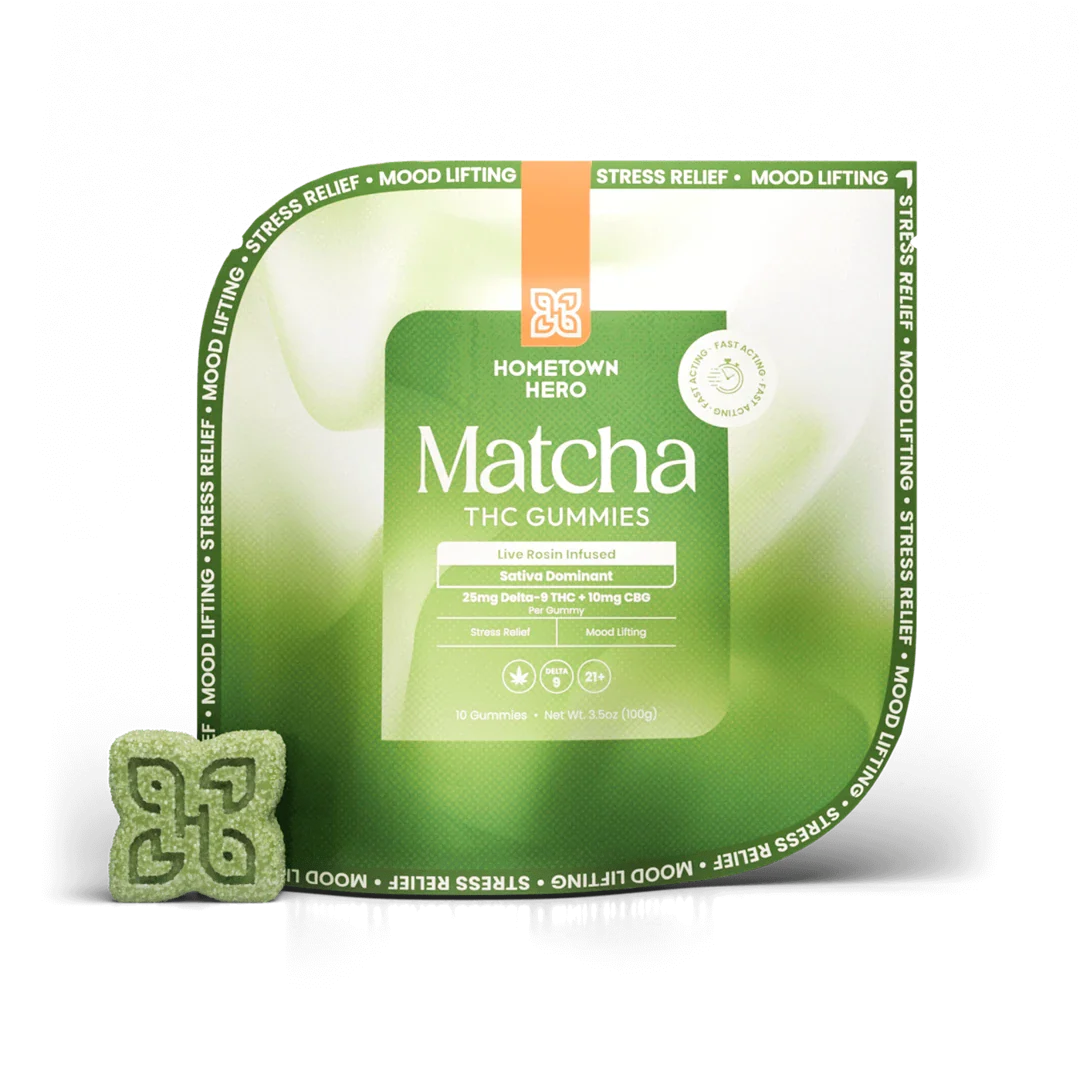 Matcha | 25mg D9 - [10ct] Live Rosin Gummies [HYBRID]