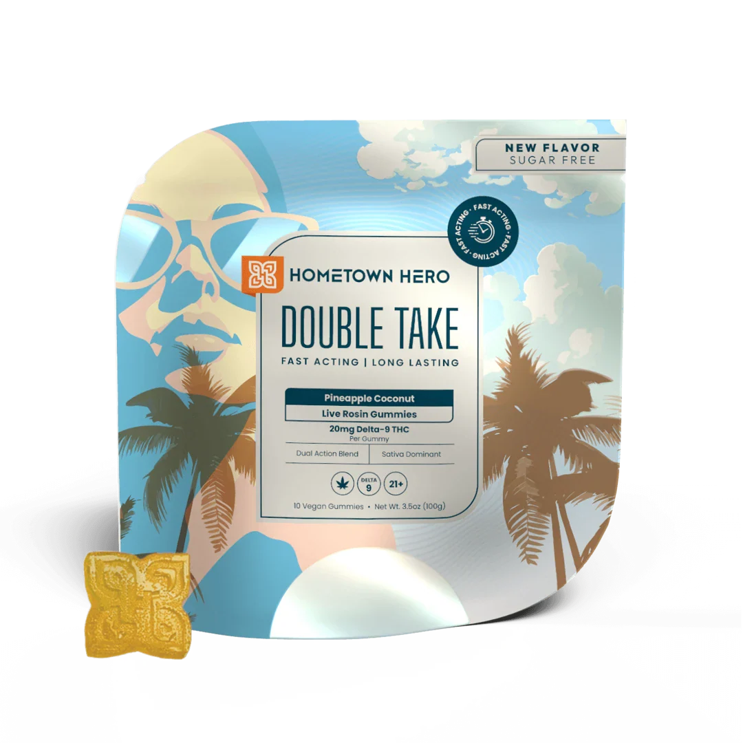 20mg D9 - [10ct] Pineapple Coconut - Double Take Gummies [SATIVA]