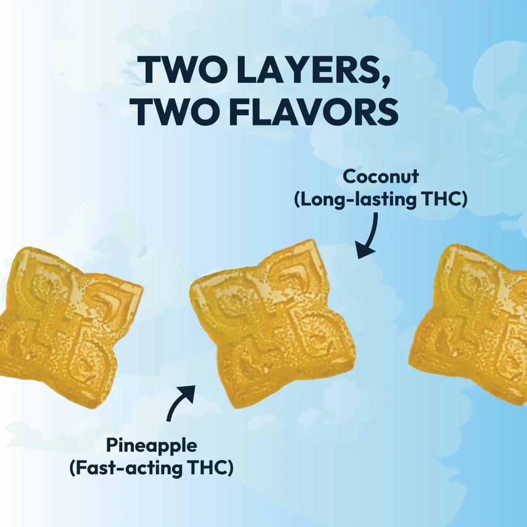 20mg D9 - [10ct] Pineapple Coconut - Double Take Gummies [SATIVA]