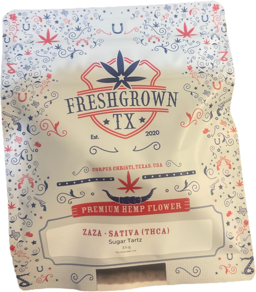 FreshGrown TX Premium Hemp Flower| Zaza- Hybrid THCA- Sugar Tartz 3.5g