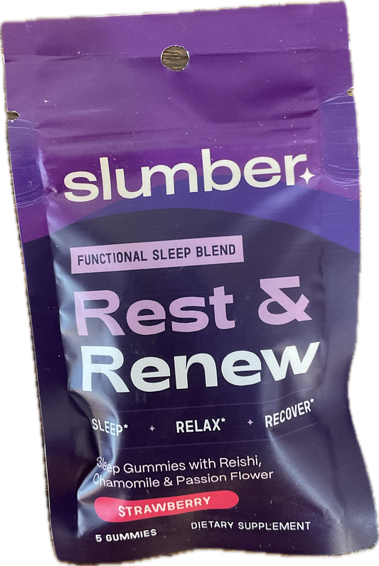 Slumber Rest & Renew Mushroom Gummies- Sleep- Strawberry- 5ct