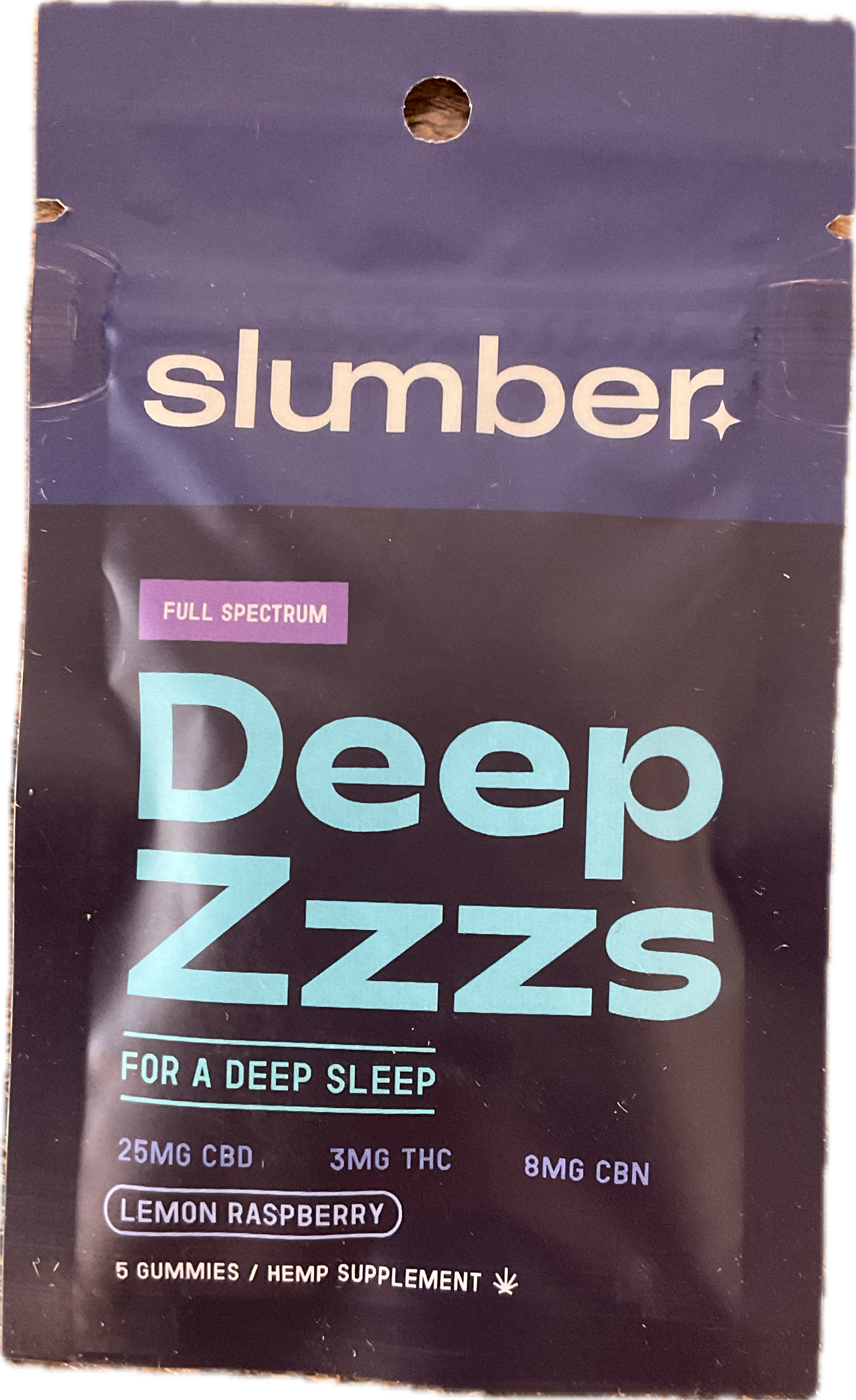 Slumber Deep Zzzs CBD CBN THC Gummies For Sleep- Lemon Raspberry- 5ct